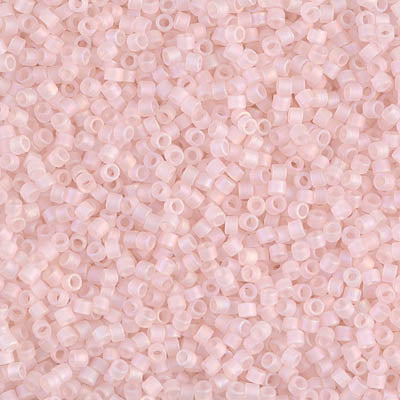 5 Grams of 11/0 Miyuki DELICA Beads - Matte Transparent Pink Mist AB