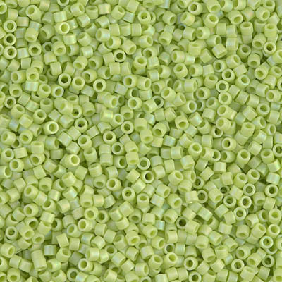 5 Grams of 11/0 Miyuki DELICA Beads - Matte Opaque Chartreuse AB