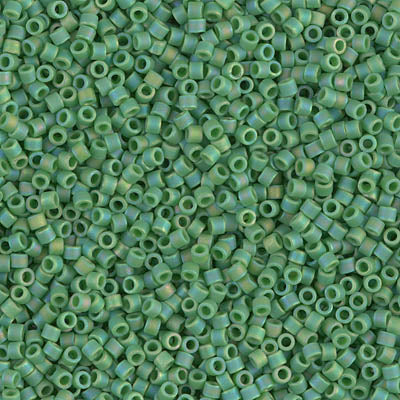 5 Grams of 11/0 Miyuki DELICA Beads - Matte Opaque Green AB