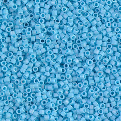 5 Grams of 11/0 Miyuki DELICA Beads - Matte Opaque Turquoise Blue AB