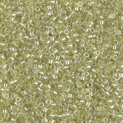 5 Grams of 11/0 Miyuki DELICA Beads - Sparkling Celery Lined Crystal