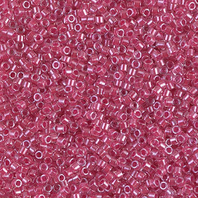 5 Grams of 11/0 Miyuki DELICA Beads - Sparkling Rose Lined Crystal