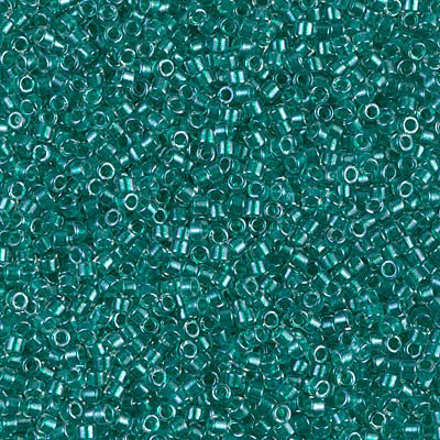 5 Grams of 11/0 Miyuki DELICA Beads - Sparkling Dark Aqua Green Lined Crystal
