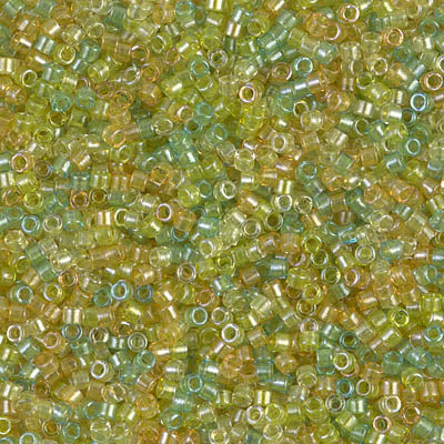 5 Grams of 11/0 Miyuki DELICA Beads - Sparkling Lined Lemon Lime (Yellow Green Chartreuse) Mix