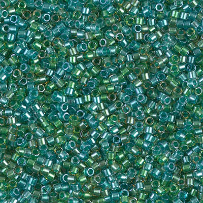 5 Grams of 11/0 Miyuki DELICA Beads - Sparkling Lined Aqua Fresco Mix
