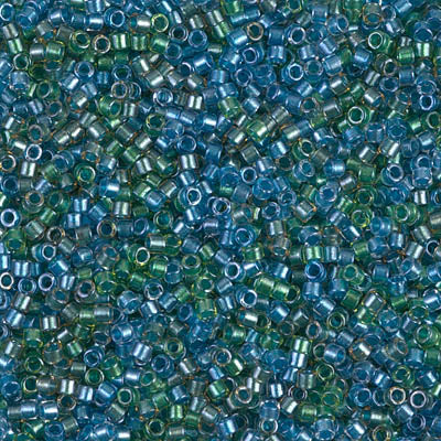 5 Grams of 11/0 Miyuki DELICA Beads - Sparkling Lined Caribbean (Blue Green) Mix