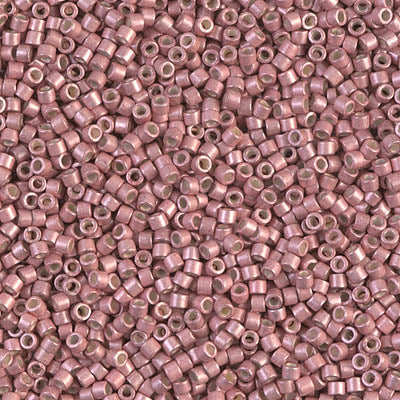 5 Grams of 11/0 Miyuki DELICA Beads - Galvanized Semi-Frosted Pink Blush
