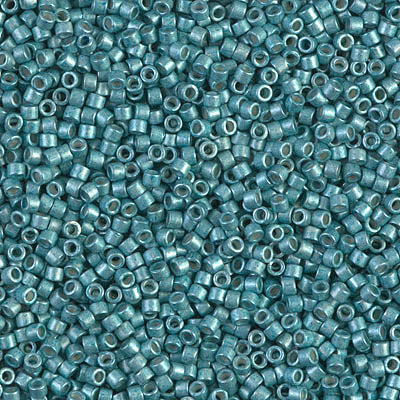 5 Grams of 11/0 Miyuki DELICA Beads - Galvanized Semi-Frosted Dark Aqua