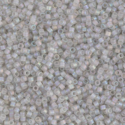 5 Grams of 11/0 Miyuki DELICA Beads - Matte Transparent Grey Mist AB