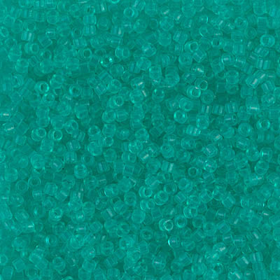 5 Grams of 11/0 Miyuki DELICA Beads - Dyed Transparent Dark Mint Green