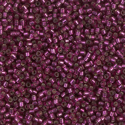 5 Grams of 11/0 Miyuki DELICA Beads - Dyed Silverlined Raspberry