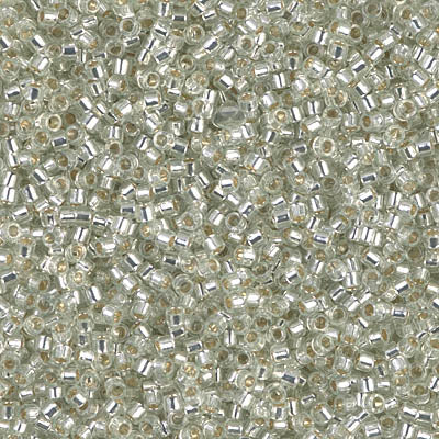 5 Grams of 11/0 Miyuki DELICA Beads - Silverlined Pale Moss Green