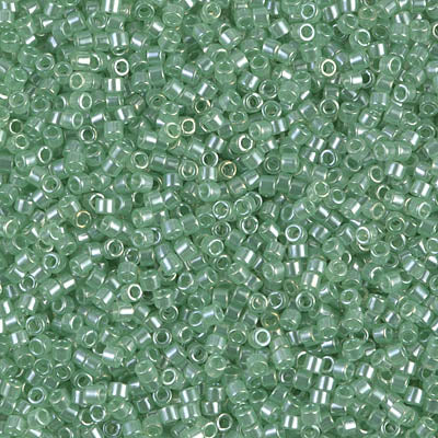 5 Grams of 11/0 Miyuki DELICA Beads - Transparent Mint Luster