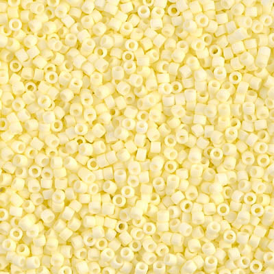 5 Grams of 11/0 Miyuki DELICA Beads - Matte Opaque Pale Yellow