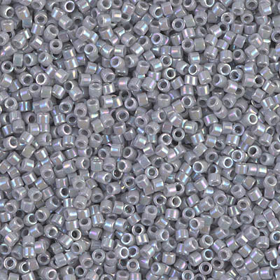 11/0 Miyuki DELICA Bead Pack - Opaque ghost Grey AB