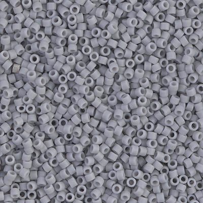 5 Grams of 11/0 Miyuki DELICA Beads - Matte Opaque Ghost Grey