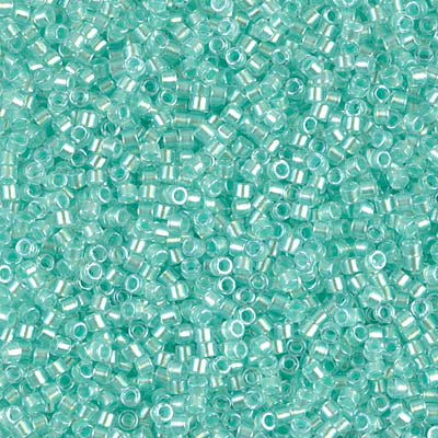 5 Grams of 11/0 Miyuki DELICA Beads - Mint Pearl Lined Glacier Blue