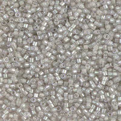5 Grams of 11/0 Miyuki DELICA Beads - Pearl Lined Grey Mist AB