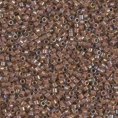 5 Grams of 11/0 Miyuki DELICA Beads - Cocoa Lined Crystal AB