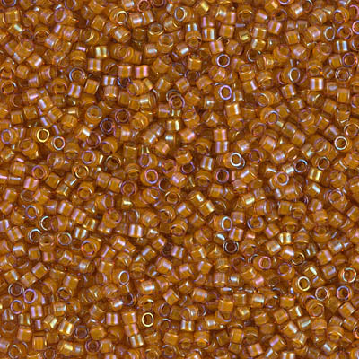 5 Grams of 11/0 Miyuki DELICA Beads - Beige Lined Topaz AB