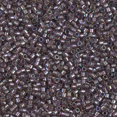 5 Grams of 11/0 Miyuki DELICA Beads - Sparling Lined Smoky Amethyst AB