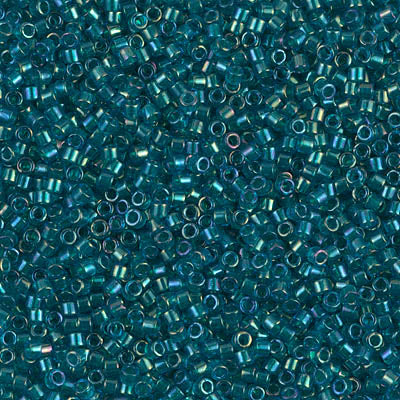 5 Grams of 11/0 Miyuki DELICA Beads - Emerald Lined Aqua AB