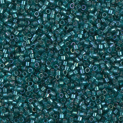 5 Grams of 11/0 Miyuki DELICA Beads - Sparkling Aqua Green Lined Teal AB