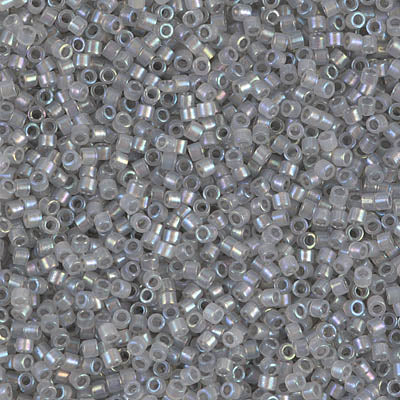 5 Grams of 11/0 Miyuki DELICA Beads - Sparkling Pewter Lined Opal AB