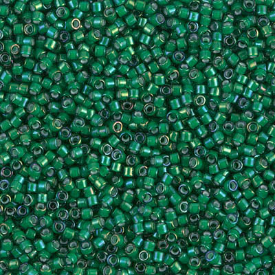5 Grams of 11/0 Miyuki DELICA Beads - White Lined Emerald AB