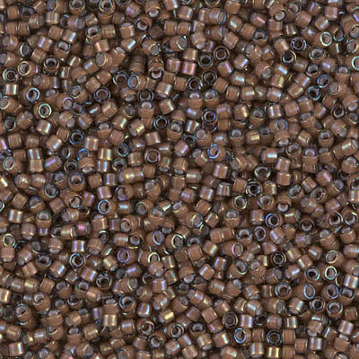 5 Grams of 11/0 Miyuki DELICA Beads - White Lined Sable Brown AB