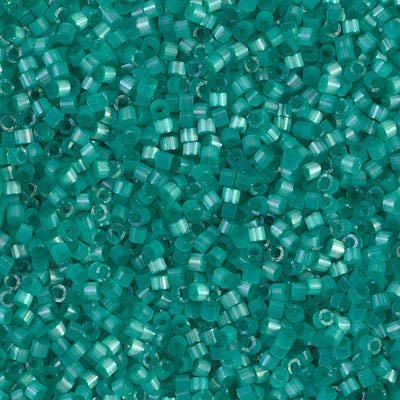 5 Grams of 11/0 Miyuki DELICA Beads - Dyed Aqua Green Silk Satin