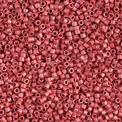 5 Grams of 11/0 Miyuki DELICA Beads - Duracoat Galvanized Matte Light Cranberry