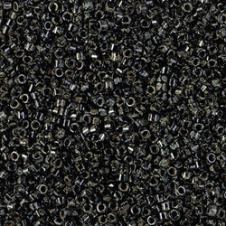 5 Grams of 11/0 Miyuki DELICA Beads - Smoky Black Matte Picasso