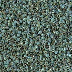 5 Grams of 11/0 Miyuki DELICA Beads - Seafoam Green Matte Picasso