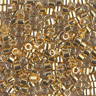 8/0 Miyuki DELICA Beads - 24kt Gold Light Plated