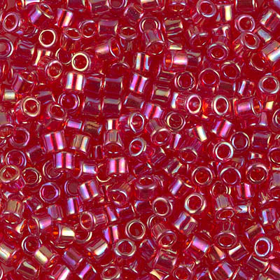 8/0 Miyuki DELICA Beads - Transparent Red AB