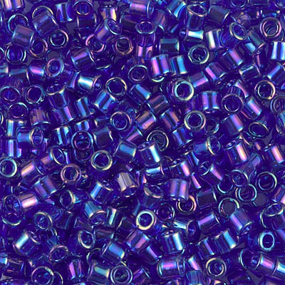 8/0 Miyuki DELICA Beads - Transparent Cobalt AB