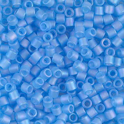 8/0 Miyuki DELICA Beads - Matte Transparent Aqua AB