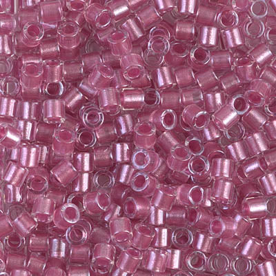 8/0 Miyuki DELICA Beads - Sparkling Peony Pink Lined Crystal