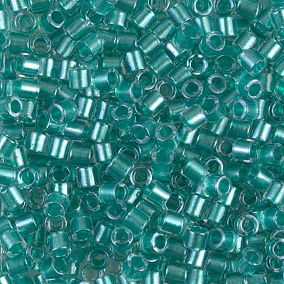 8/0 Miyuki DELICA Beads - Sparkling Aqua Green Lined Crystal