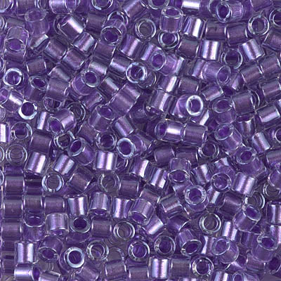 8/0 Miyuki DELICA Beads - Sparkling Purple Lined Crystal