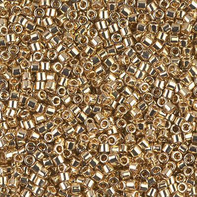 10/0 Miyuki DELICA Beads - 24kt Gold Light Plated