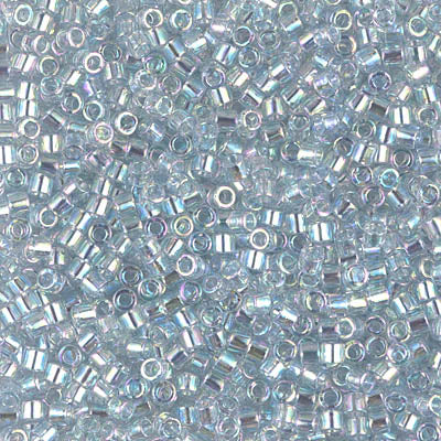 10/0 Miyuki DELICA Beads - Transparent Light Marine Blue Gold Luster