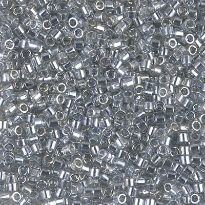 10/0 Miyuki DELICA Beads - Transparent Silver Grey Gold Luster
