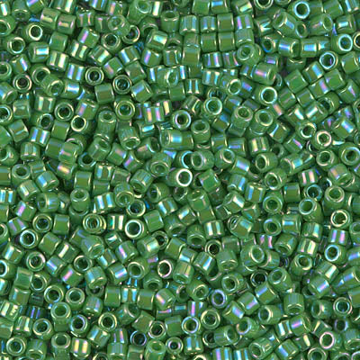 10/0 Miyuki DELICA Beads - Opaque Green AB