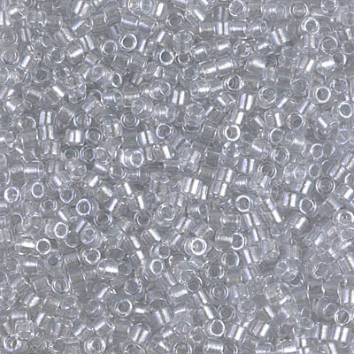 10/0 Miyuki DELICA Beads - Sparkling Silver Grey Lined Crystal