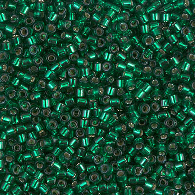 10/0 Miyuki DELICA Beads - Dyed Silverlined Emerald