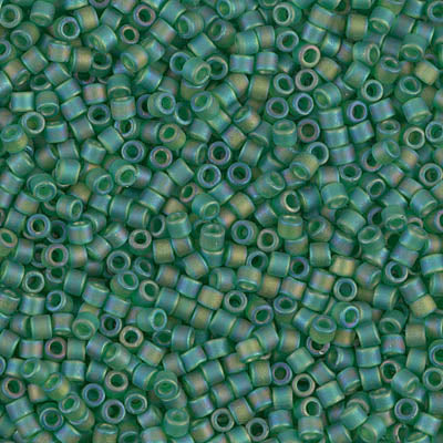 10/0 Miyuki DELICA Beads - Matte Transparent Green AB