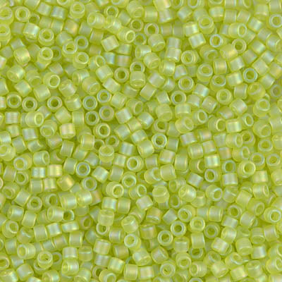 10/0 Miyuki DELICA Beads - Matte Transparent Chartreuse AB