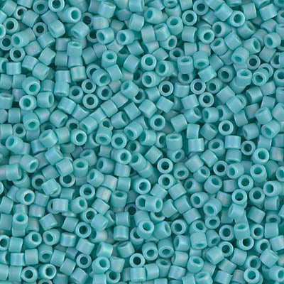 10/0 Miyuki DELICA Beads - Matte Opaque Turquoise Green AB